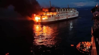 Ferry caught fire